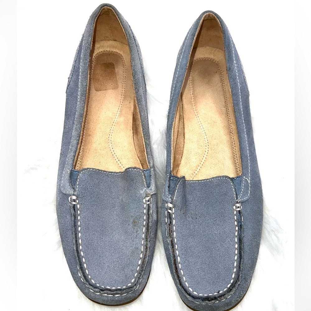 NATURALIZER Women Periwinkle Suede Leather Loafers Slip-on Shoes 9